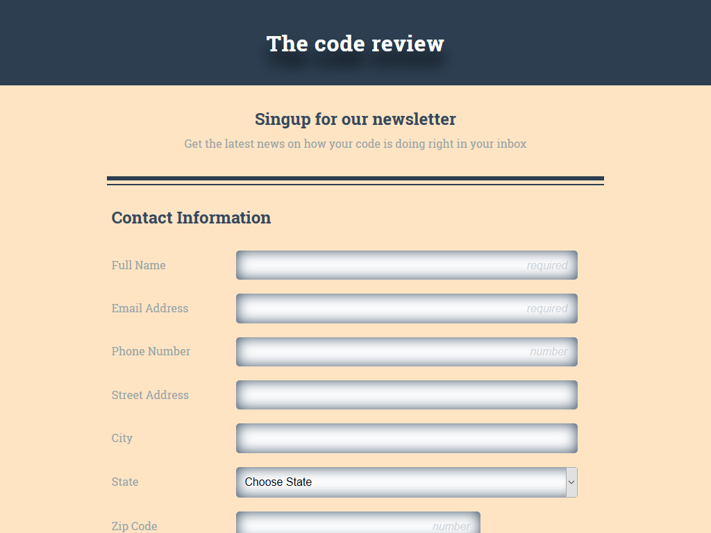 Online Registration Form